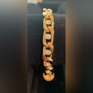 Camrose & Kross JBK Gold-tone Chain Bracelet with Crystal Stones 7.25”